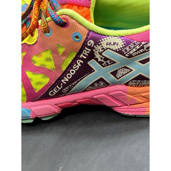 Asics Gel Noosa Tri 9 Running Shoes Women 7.5 Vibrant Multicolor Neon Bright - Picture 9 of 10